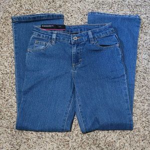 Girl's Faded Glory Jeans Youth Sz8 Bootcut Blue Med Wash Denim Adjustable Waist